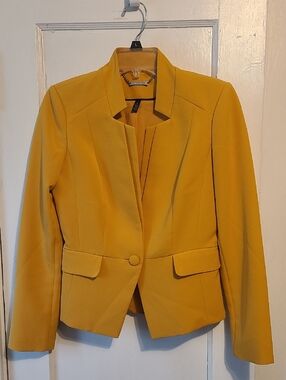 White House Black Market Mustard Yellow Women's Single-Button Blazer